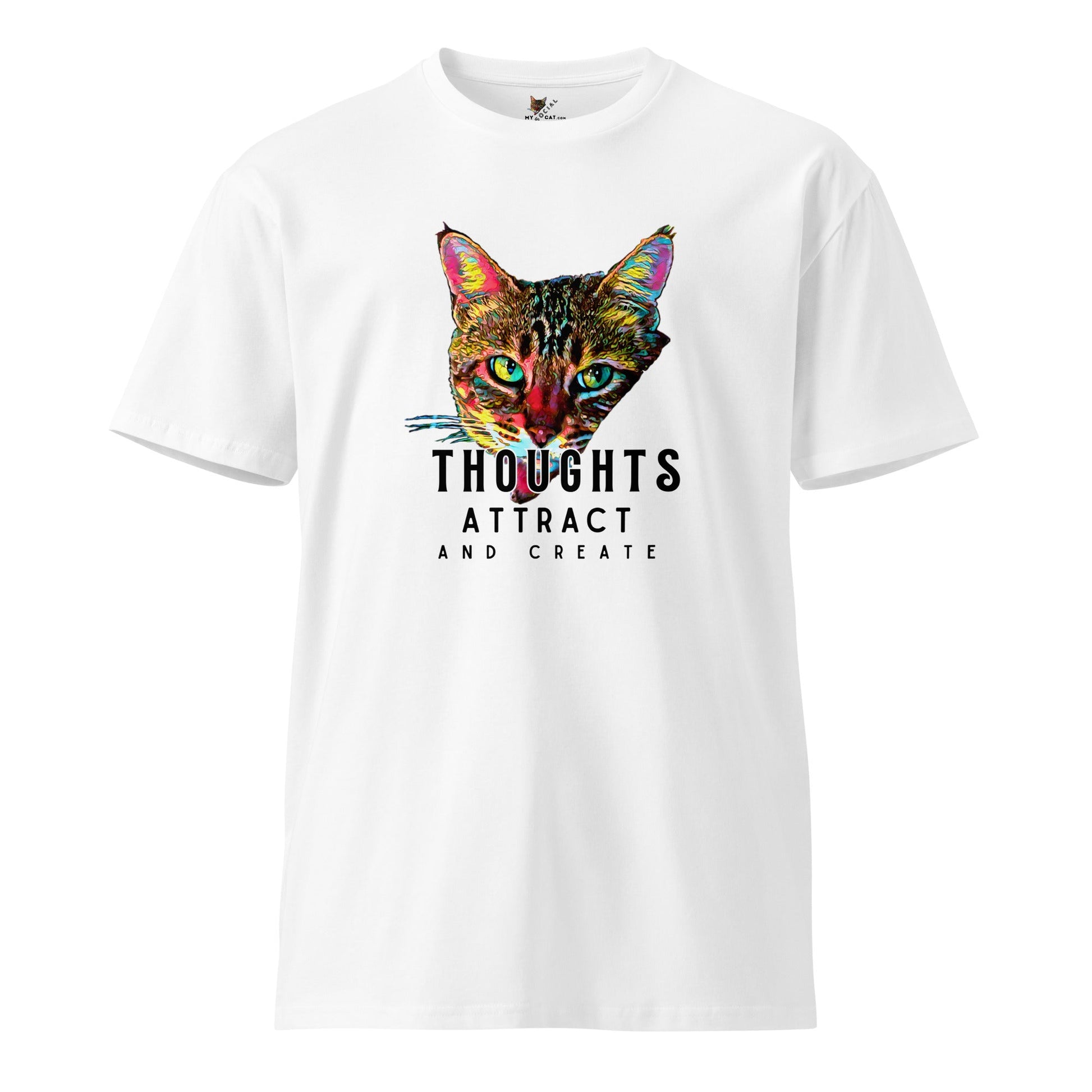 Thoughts Attract and Create Unisex Premium Tee - My Social Cat Bonafide Boutique LLCThoughts Attract and Create Unisex Premium TeeT-shirtMy Social Cat Bonafide Boutique LLCWhiteScatcreate
