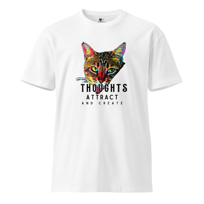 Thoughts Attract and Create Unisex Premium Tee - My Social Cat Bonafide Boutique LLCThoughts Attract and Create Unisex Premium TeeT-shirtMy Social Cat Bonafide Boutique LLCWhiteScatcreate
