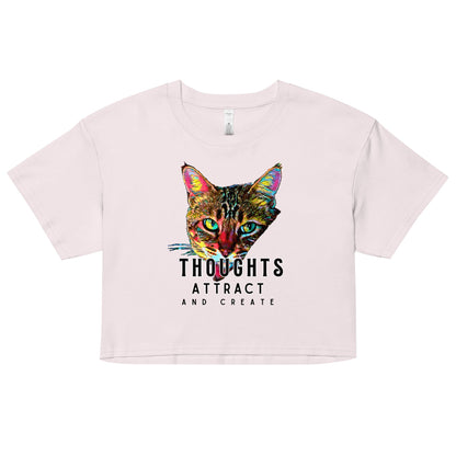 Thoughts Attract & Create Women’s crop top - My Social Cat Bonafide Boutique LLCThoughts Attract & Create Women’s crop topMy Social Cat Bonafide Boutique LLCOrchidXSattractcat
