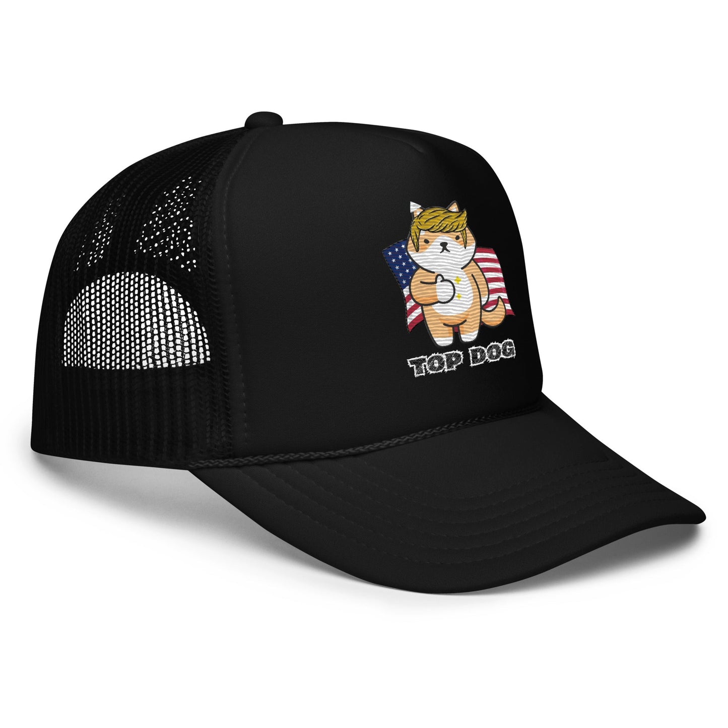 Top Dog Embroidered Foam Trucker Hat - My Social Cat Bonafide Boutique LLCTop Dog Embroidered Foam Trucker HatHatMy Social Cat Bonafide Boutique LLCBlackdogfoam