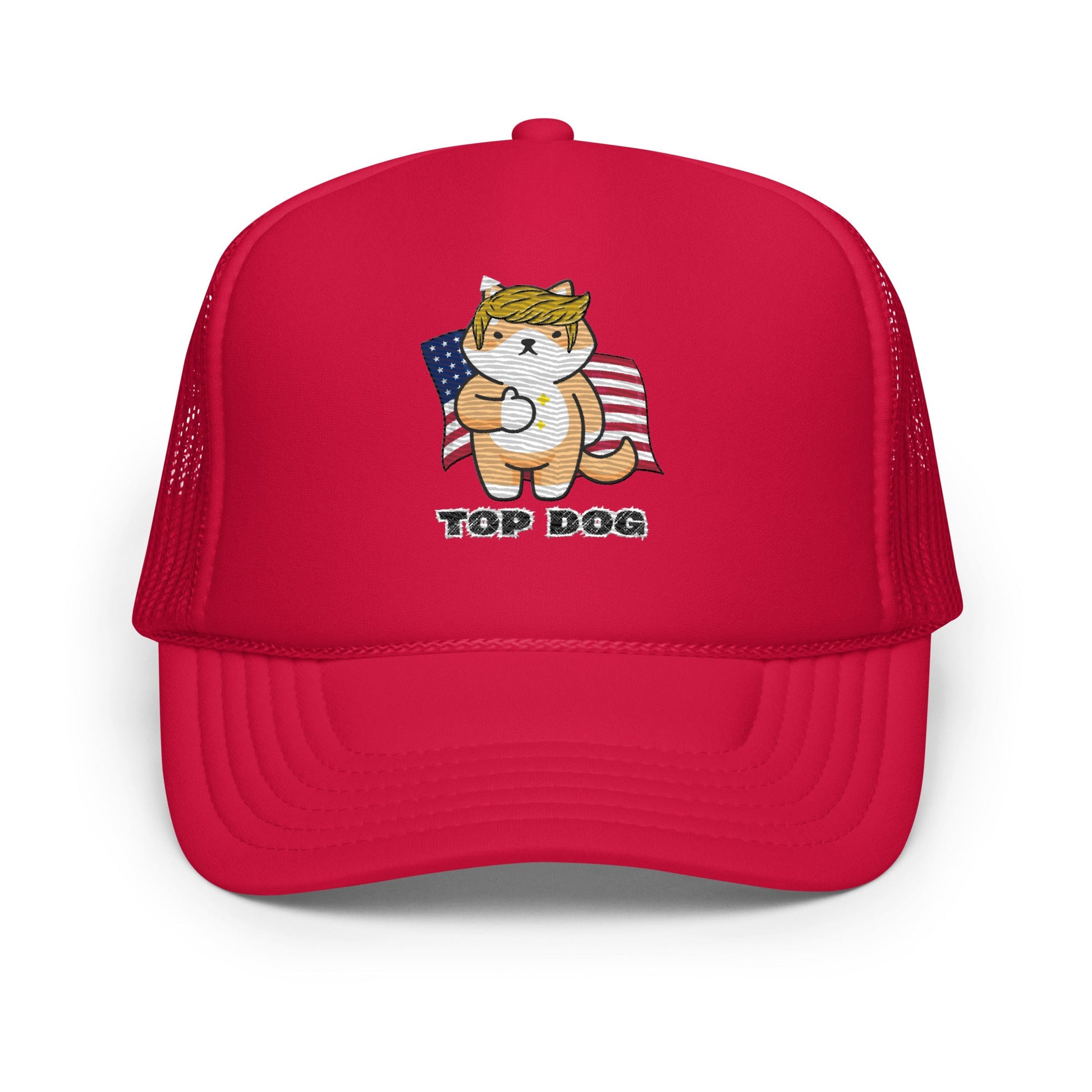 Top Dog Embroidered Foam Trucker Hat - My Social Cat Bonafide Boutique LLCTop Dog Embroidered Foam Trucker HatHatMy Social Cat Bonafide Boutique LLCReddogfoam