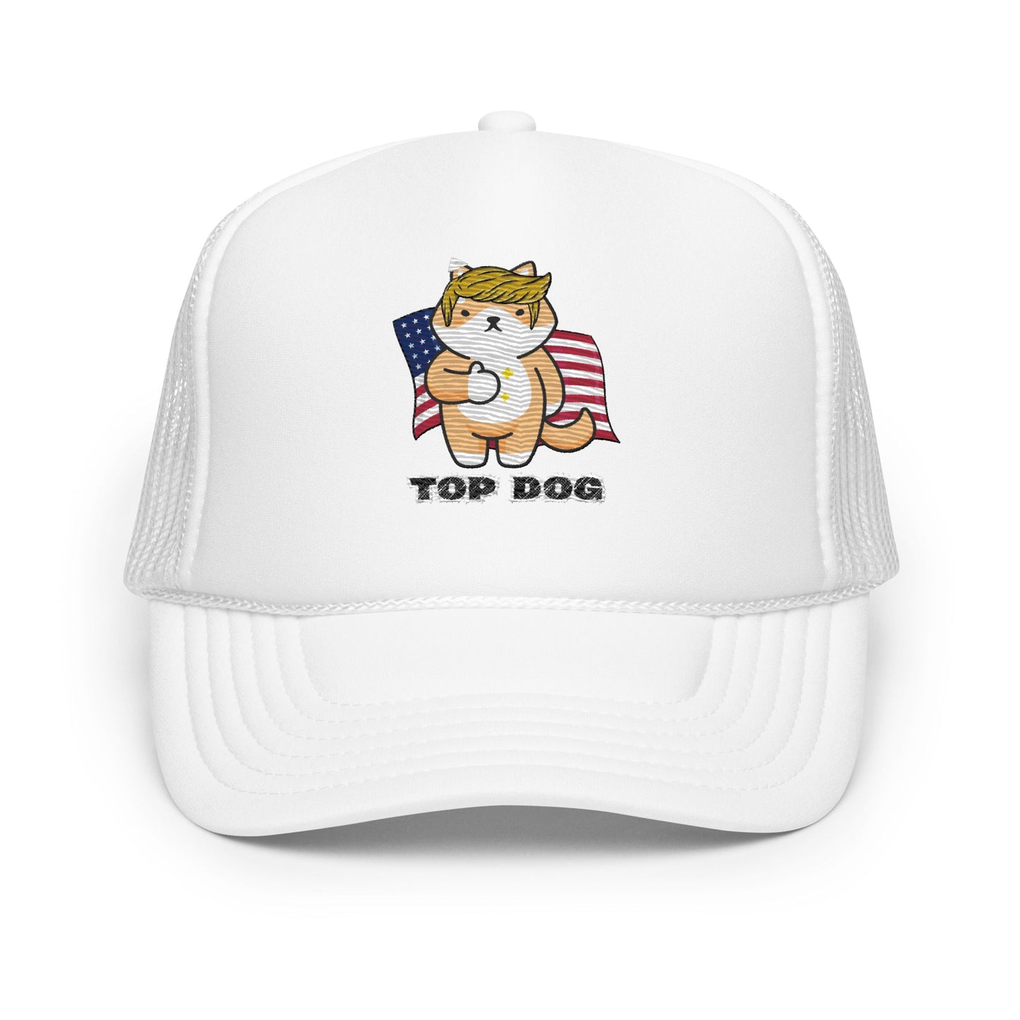 Top Dog Embroidered Foam Trucker Hat - My Social Cat Bonafide Boutique LLCTop Dog Embroidered Foam Trucker HatHatMy Social Cat Bonafide Boutique LLCWhitedogfoam