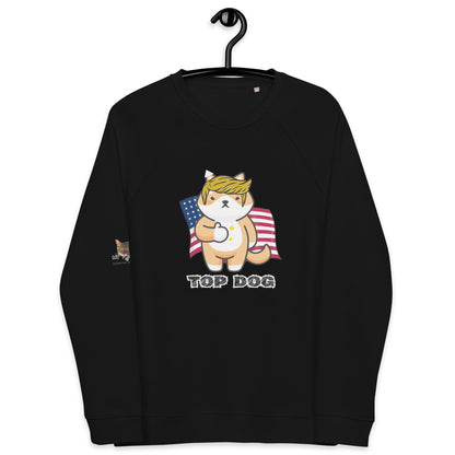 Top Dog Unisex Organic Plush Sweatshirt - My Social Cat Bonafide Boutique LLCTop Dog Unisex Organic Plush SweatshirtSweatshirtMy Social Cat Bonafide Boutique LLCBlackXSdogsweatshirt