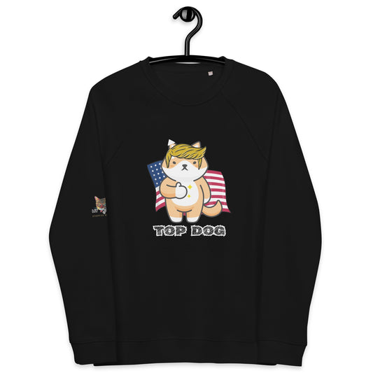 Top Dog Unisex Organic Plush Sweatshirt - My Social Cat Bonafide Boutique LLCTop Dog Unisex Organic Plush SweatshirtSweatshirtMy Social Cat Bonafide Boutique LLCBlackXSdogsweatshirt