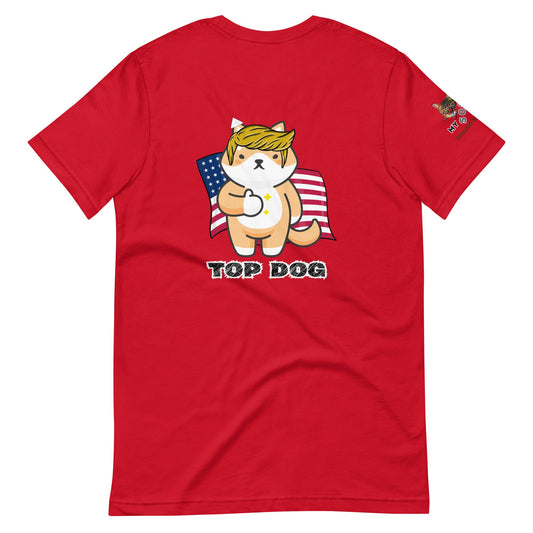 Top Dog Unisex Staple Tee (Back design) - My Social Cat Bonafide Boutique LLCTop Dog Unisex Staple Tee (Back design)T - shirtMy Social Cat Bonafide Boutique LLCRedSdogshirt
