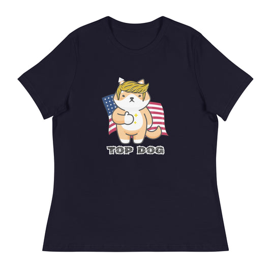 Top Dog Women's Relaxed Tee - My Social Cat Bonafide Boutique LLCTop Dog Women's Relaxed TeeT - shirtMy Social Cat Bonafide Boutique LLCNavySdogshirt