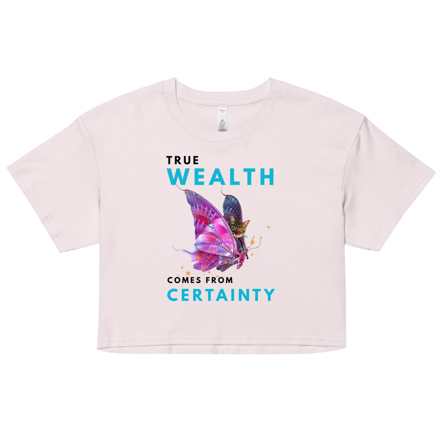 True Wealth Comes From Certainty Women’s Crop Top - My Social Cat Bonafide Boutique LLCTrue Wealth Comes From Certainty Women’s Crop TopT-shirtMy Social Cat Bonafide Boutique LLCOrchidXScertaintycrop
