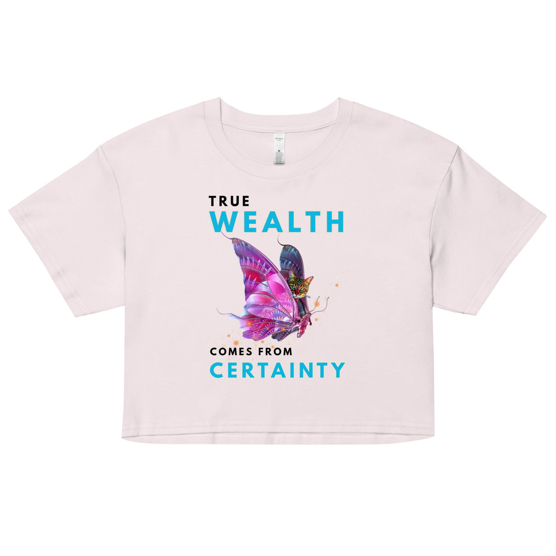 True Wealth Comes From Certainty Women’s Crop Top - My Social Cat Bonafide Boutique LLCTrue Wealth Comes From Certainty Women’s Crop TopT-shirtMy Social Cat Bonafide Boutique LLCOrchidXScertaintycrop