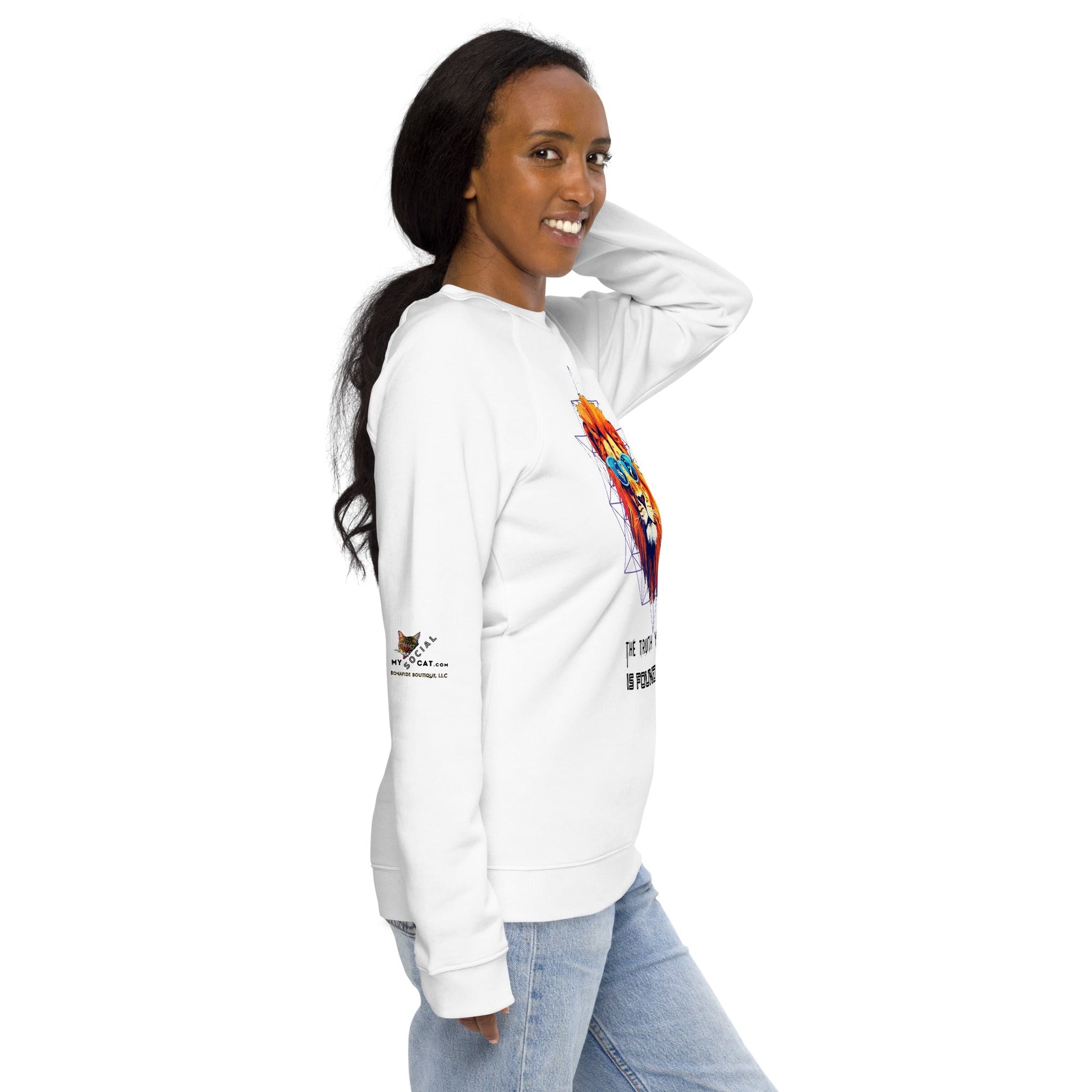 Truth You Seek Plush Organic Sweatshirt - My Social Cat Bonafide Boutique LLCTruth You Seek Plush Organic SweatshirtSweatshirtMy Social Cat Bonafide Boutique LLCWhiteXSorganicplush