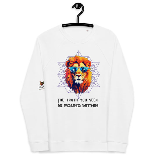 Truth You Seek Plush Organic Sweatshirt - My Social Cat Bonafide Boutique LLCTruth You Seek Plush Organic SweatshirtSweatshirtMy Social Cat Bonafide Boutique LLCWhiteXSorganicplush