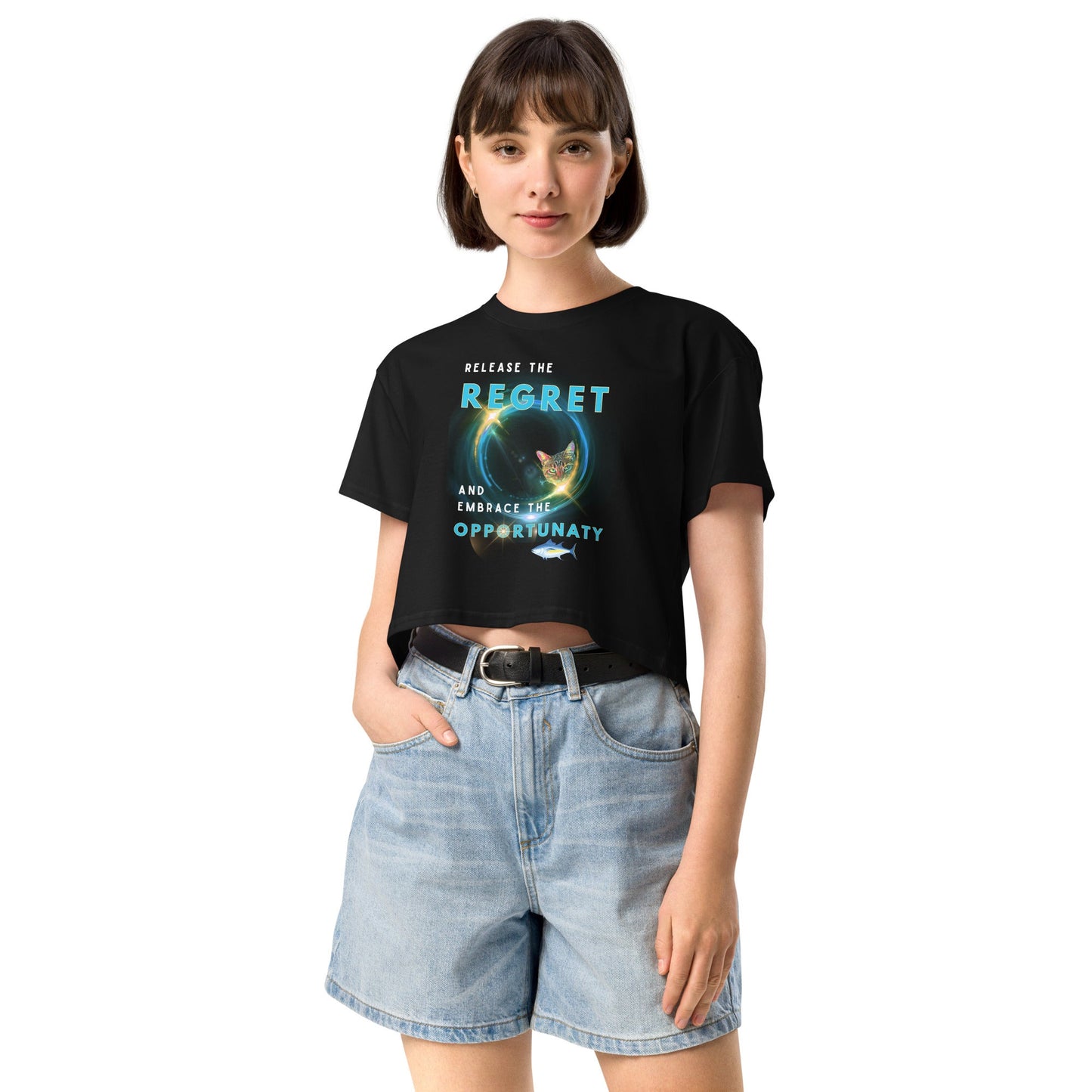 Tuna Women’s Crop Top - My Social Cat Bonafide Boutique LLCTuna Women’s Crop TopT-shirtMy Social Cat Bonafide Boutique LLCBlackS