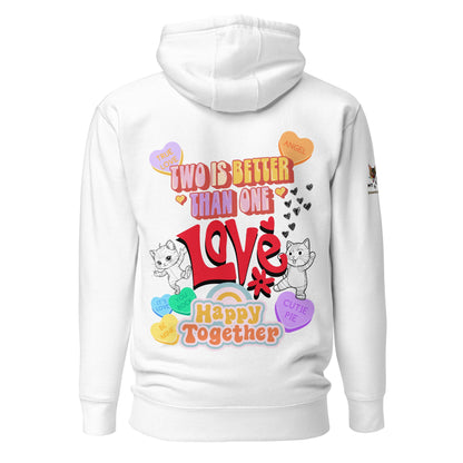 Two Is Better Than One Unisex Hoodie - My Social Cat Bonafide Boutique LLCTwo Is Better Than One Unisex HoodieHooded sweatshirtMy Social Cat Bonafide Boutique LLCWhiteScatcotton