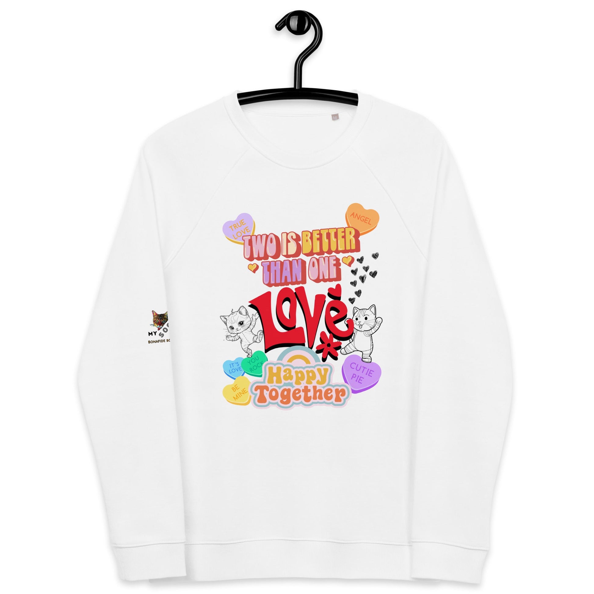 Two Is Better Than One Unisex Organic Sweatshirt - My Social Cat Bonafide Boutique LLCTwo Is Better Than One Unisex Organic SweatshirtSweatshirtMy Social Cat Bonafide Boutique LLCWhiteXScatcotton