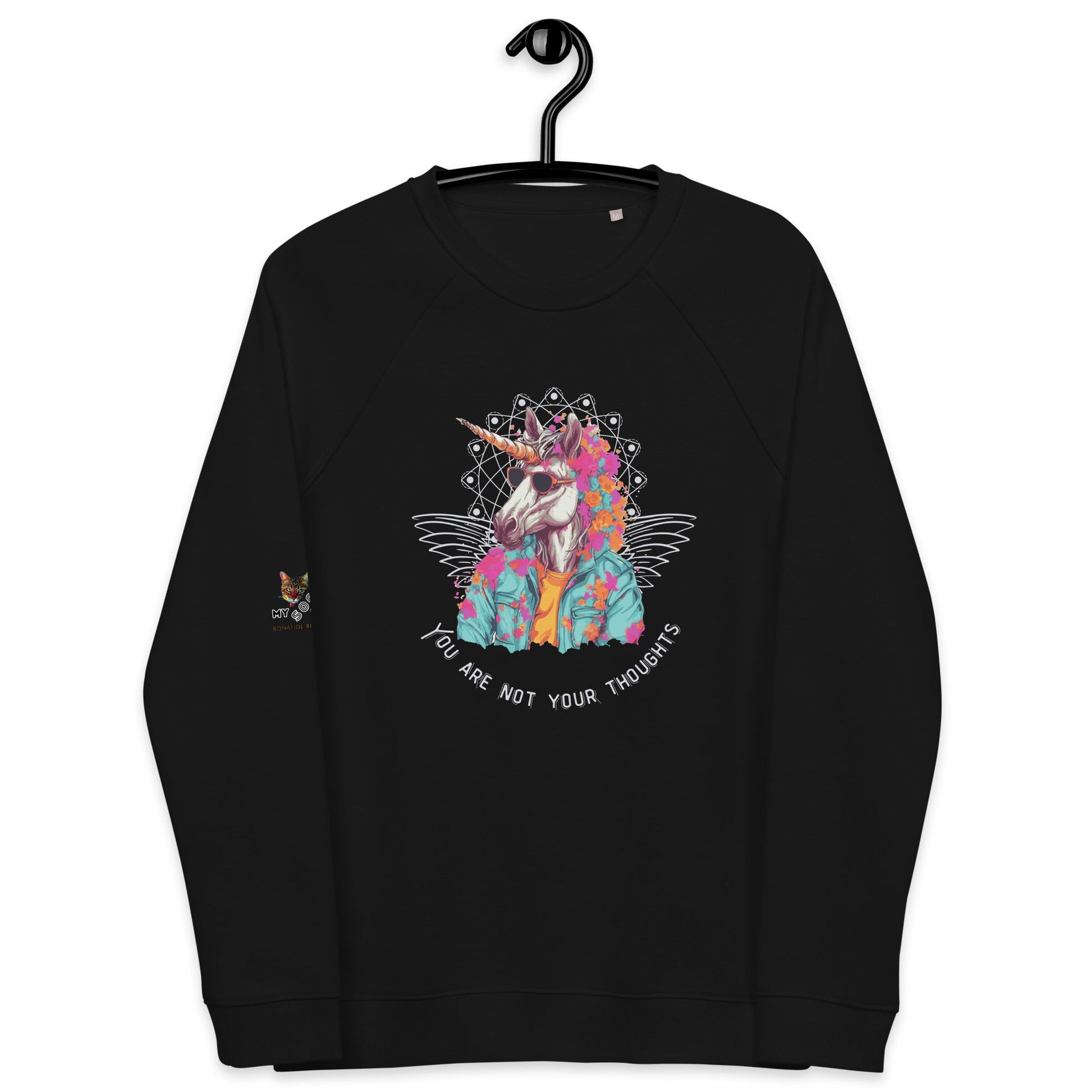 Unicorn Thoughts Plush Organic Sweatshirt - My Social Cat Bonafide Boutique LLCUnicorn Thoughts Plush Organic SweatshirtSweatshirtMy Social Cat Bonafide Boutique LLCBlackXSplushpremium