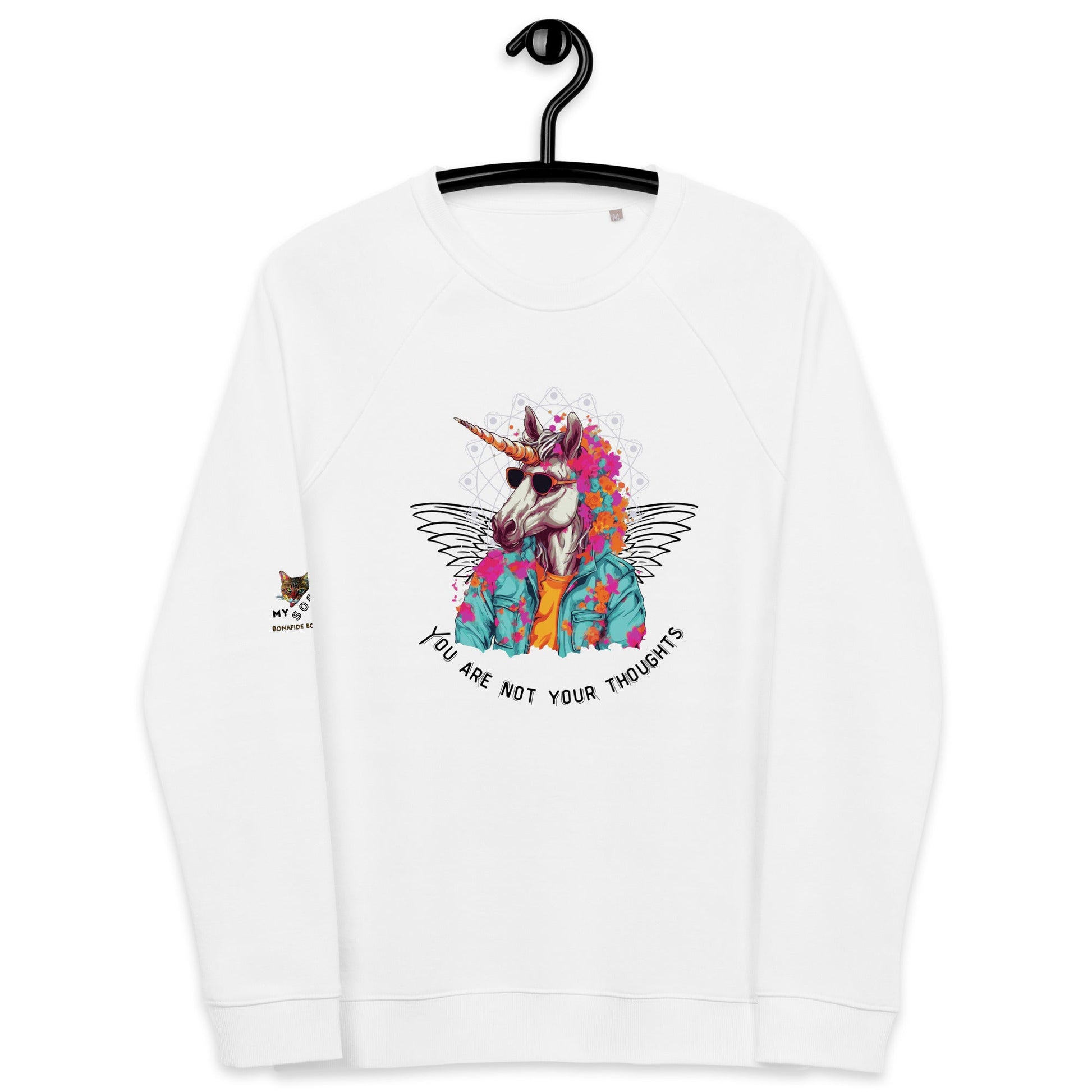 Unicorn Thoughts Plush Organic Sweatshirt - My Social Cat Bonafide Boutique LLCUnicorn Thoughts Plush Organic SweatshirtSweatshirtMy Social Cat Bonafide Boutique LLCWhiteXSplushpremium