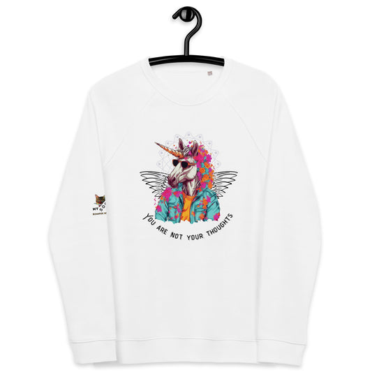 Unicorn Thoughts Plush Organic Sweatshirt - My Social Cat Bonafide Boutique LLCUnicorn Thoughts Plush Organic SweatshirtSweatshirtMy Social Cat Bonafide Boutique LLCWhiteXSplushpremium