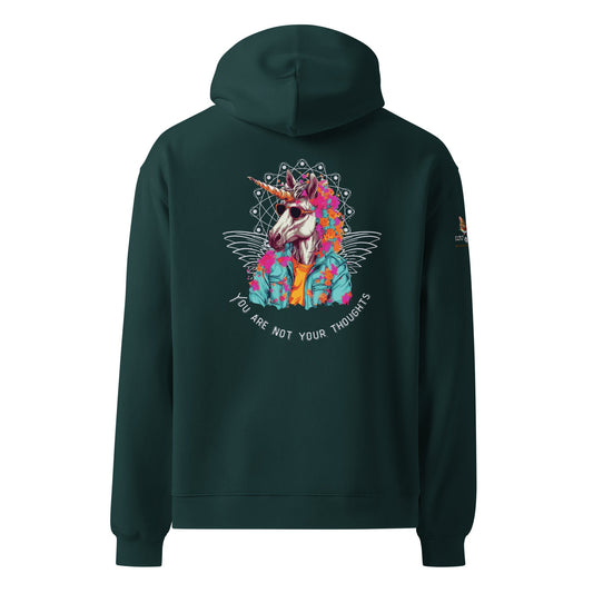 Unicorn Thoughts Unisex Oversized Hoodie - My Social Cat Bonafide Boutique LLCUnicorn Thoughts Unisex Oversized HoodieHooded sweatshirtMy Social Cat Bonafide Boutique LLCPine GreenShoodienot