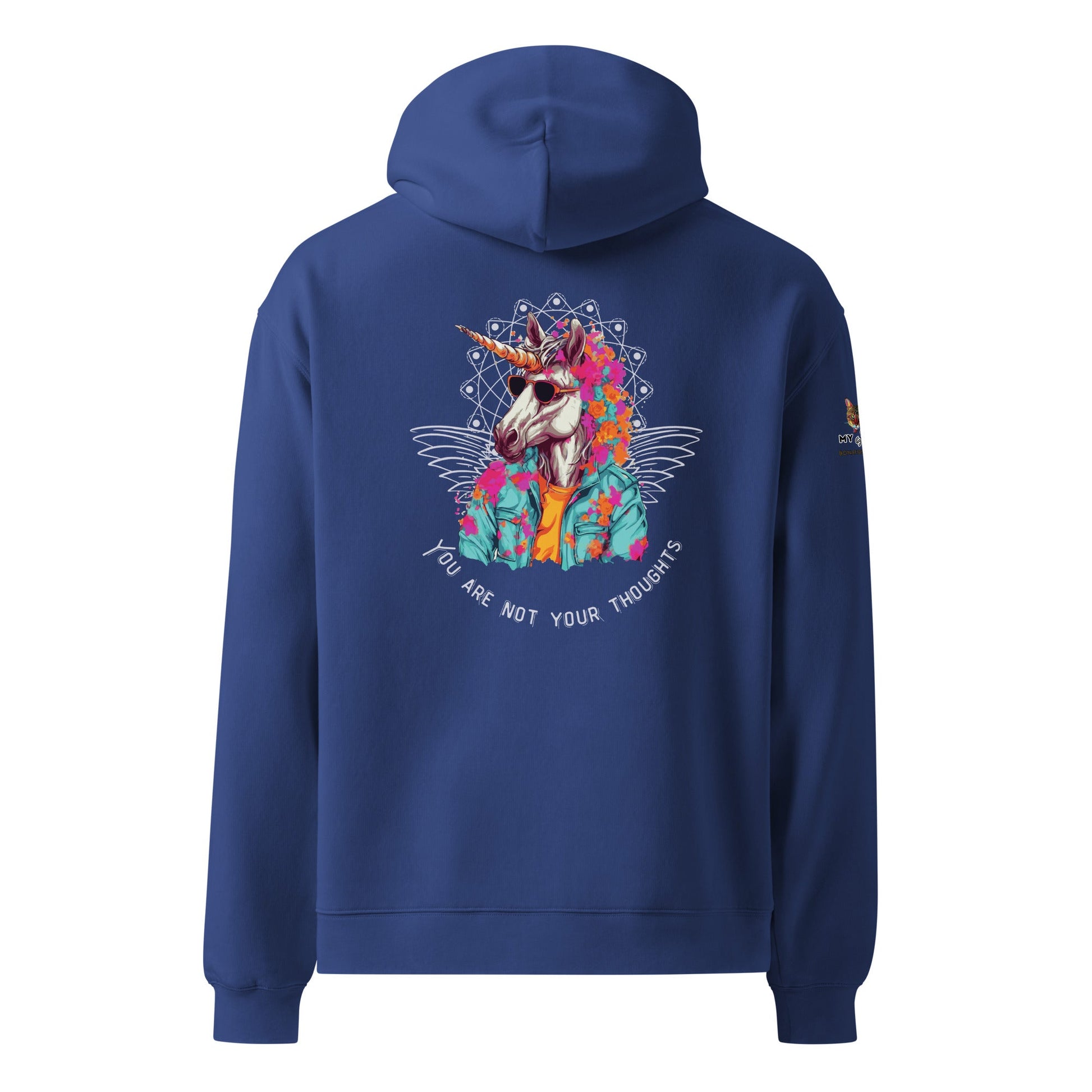 Unicorn Thoughts Unisex Oversized Hoodie - My Social Cat Bonafide Boutique LLCUnicorn Thoughts Unisex Oversized HoodieHooded sweatshirtMy Social Cat Bonafide Boutique LLCCobaltShoodienot