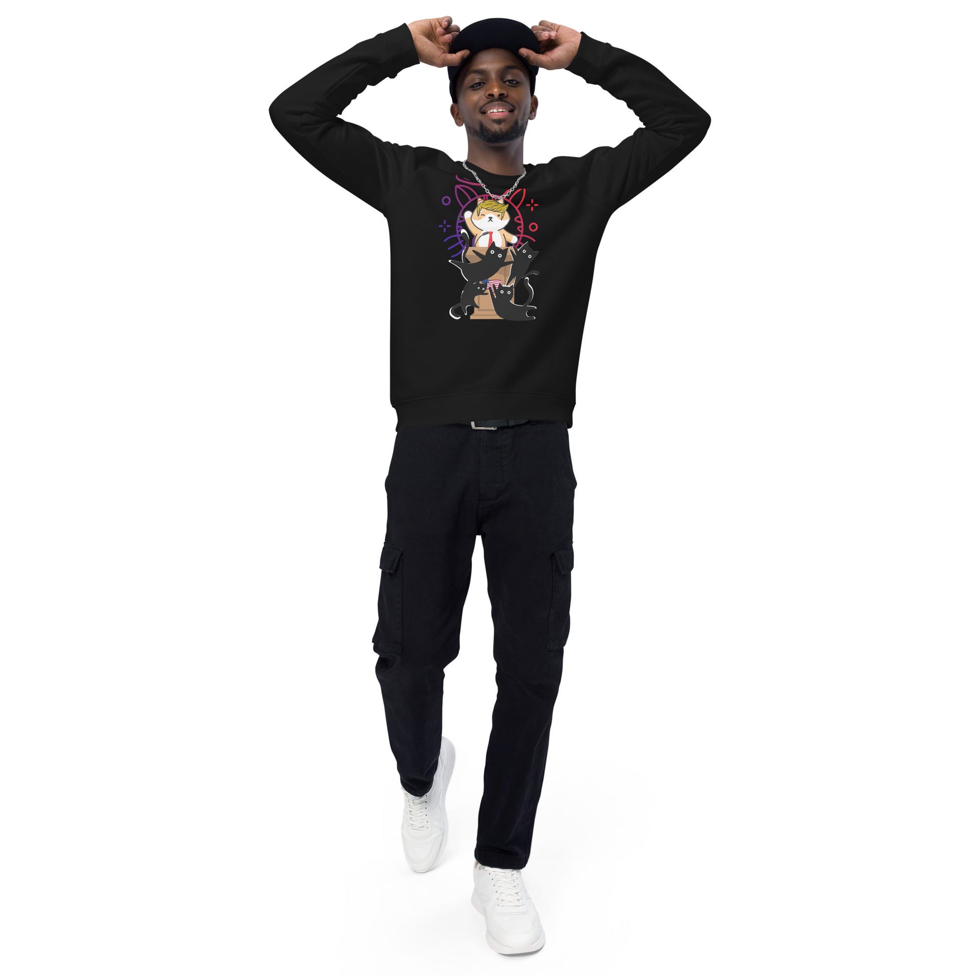 unisex-organic-raglan-sweatshirt-black-front-3-669de1b6bf4d1 trump top dog boss
