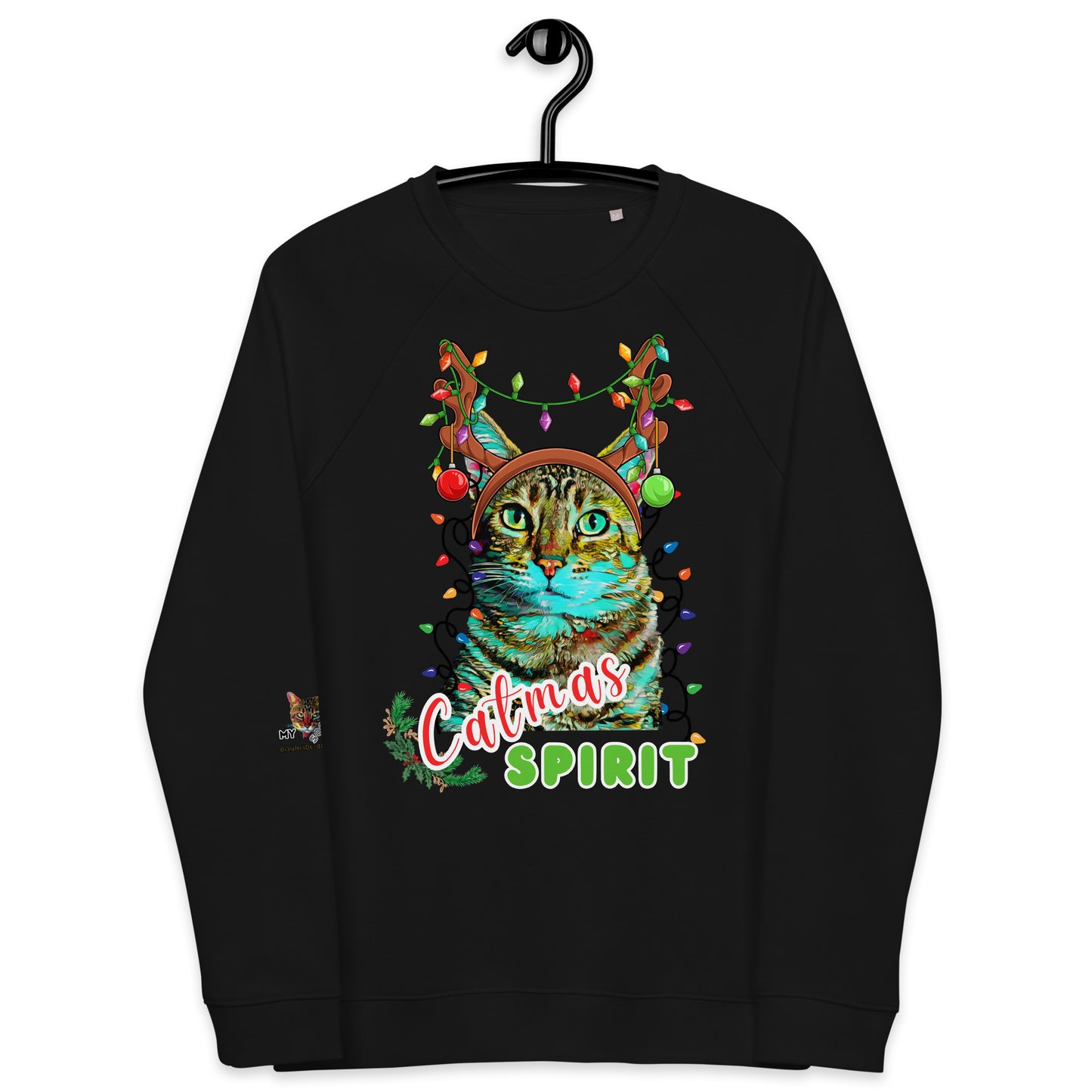 Catmas Spirit Unisex Organic Raglan Sweatshirt