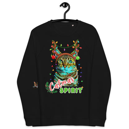 Catmas Spirit Unisex Organic Raglan Sweatshirt