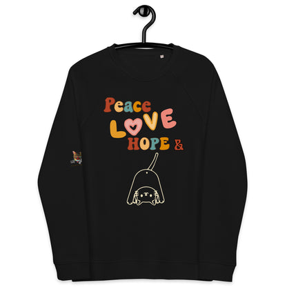 Peace Love Hope Unisex Organic Sweatshirt