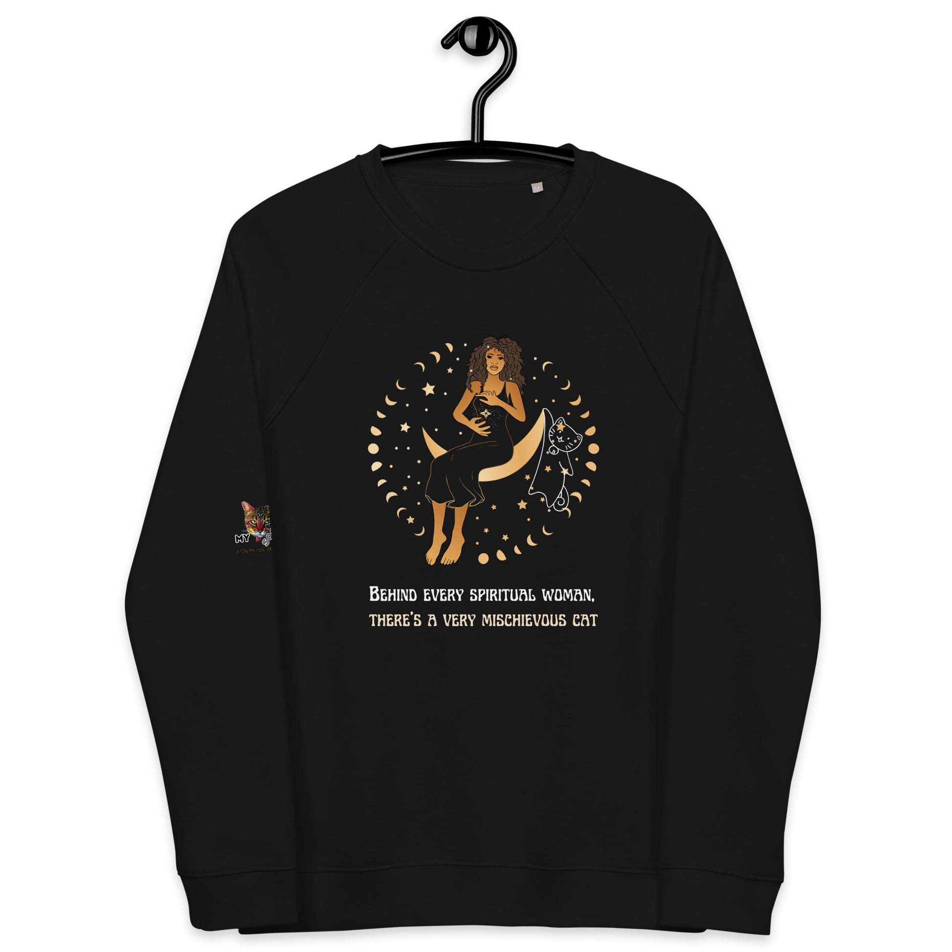 black sweatshirt on white background