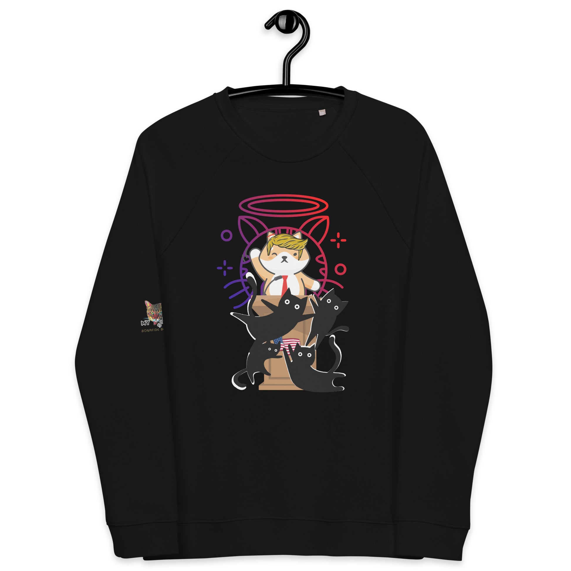 unisex-organic-raglan-sweatshirt-black-front-669ddc6cdf107 trump top dog boss