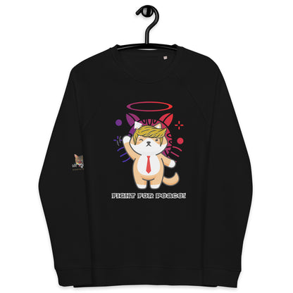 black raglan sweatshirt on a hanger