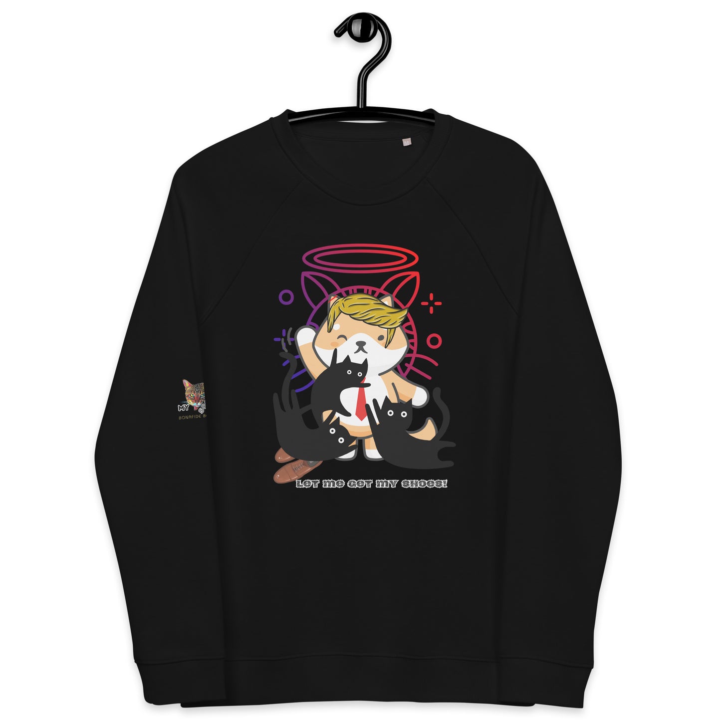 unisex-organic-raglan-sweatshirt-black-front-669f610ccd00a trump top dog