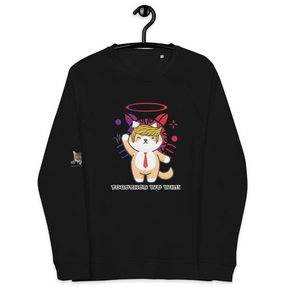 unisex-organic-raglan-sweatshirt-black-front-66a17e99a3730 trump top dog together we win
