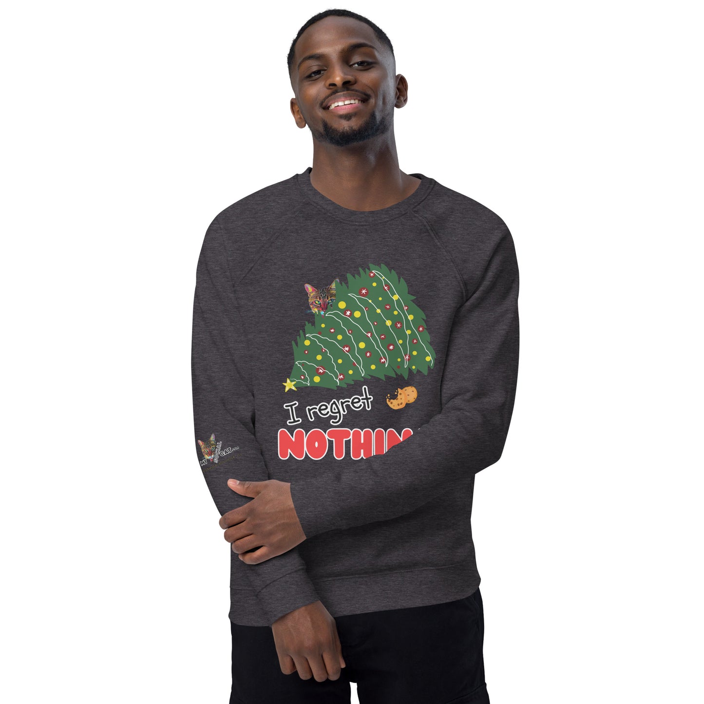 I Regret Nothing Unisex Organic Raglan Sweatshirt
