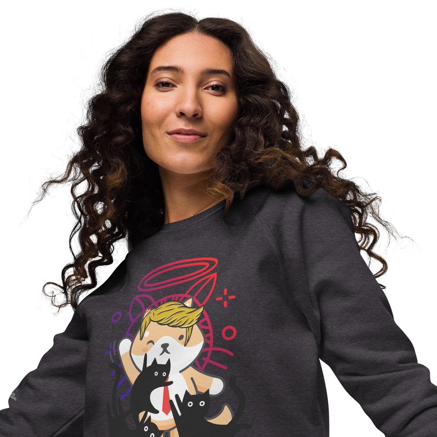 unisex-organic-raglan-sweatshirt-charcoal-melange-front-2-669f615cabe79 trump top dog