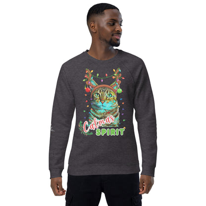 Catmas Spirit Unisex Organic Raglan Sweatshirt