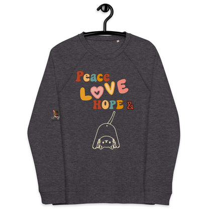 Peace Love Hope Unisex Organic Sweatshirt