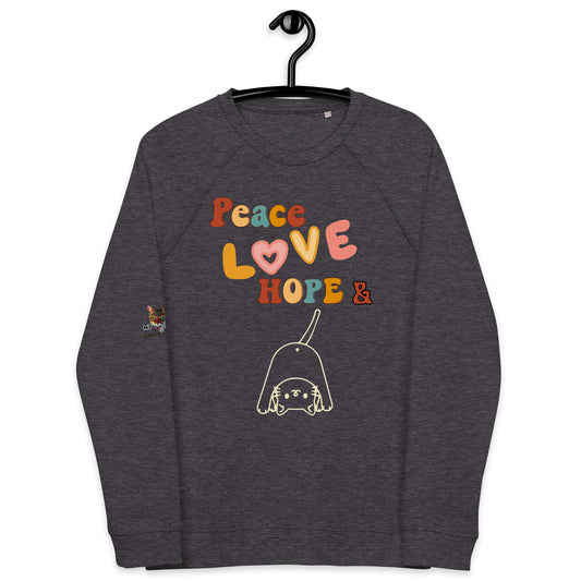 Peace Love Hope Unisex Organic Sweatshirt