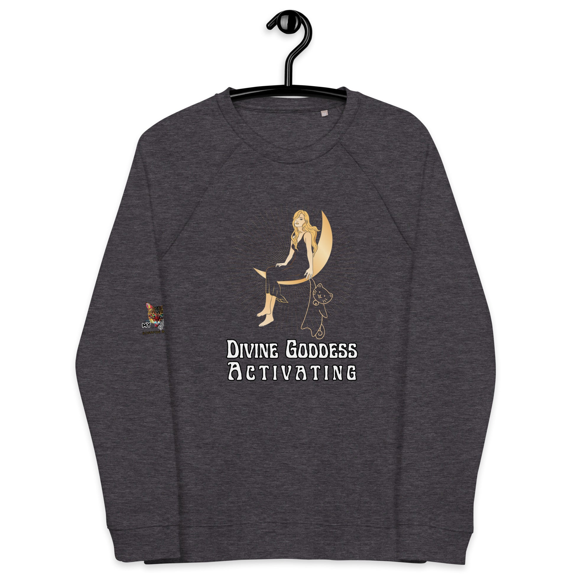 charcoal melange sweatshirt on white background