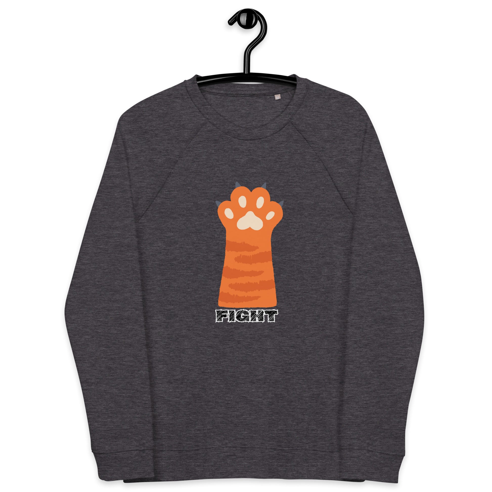unisex-organic-raglan-sweatshirt-charcoal-melange-front-669f3565acc3f trump fight