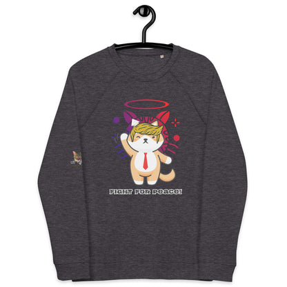 charcoal melange sweatshirt on white background organic