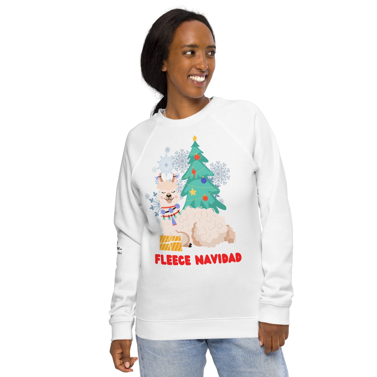 Fleece Navidad Unisex Organic Raglan Sweatshirt