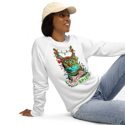 Catmas Spirit Unisex Organic Raglan Sweatshirt