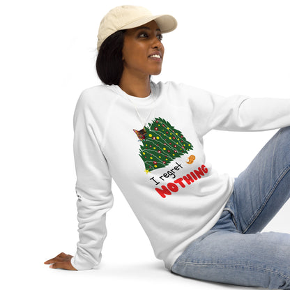 I Regret Nothing Unisex Organic Raglan Sweatshirt