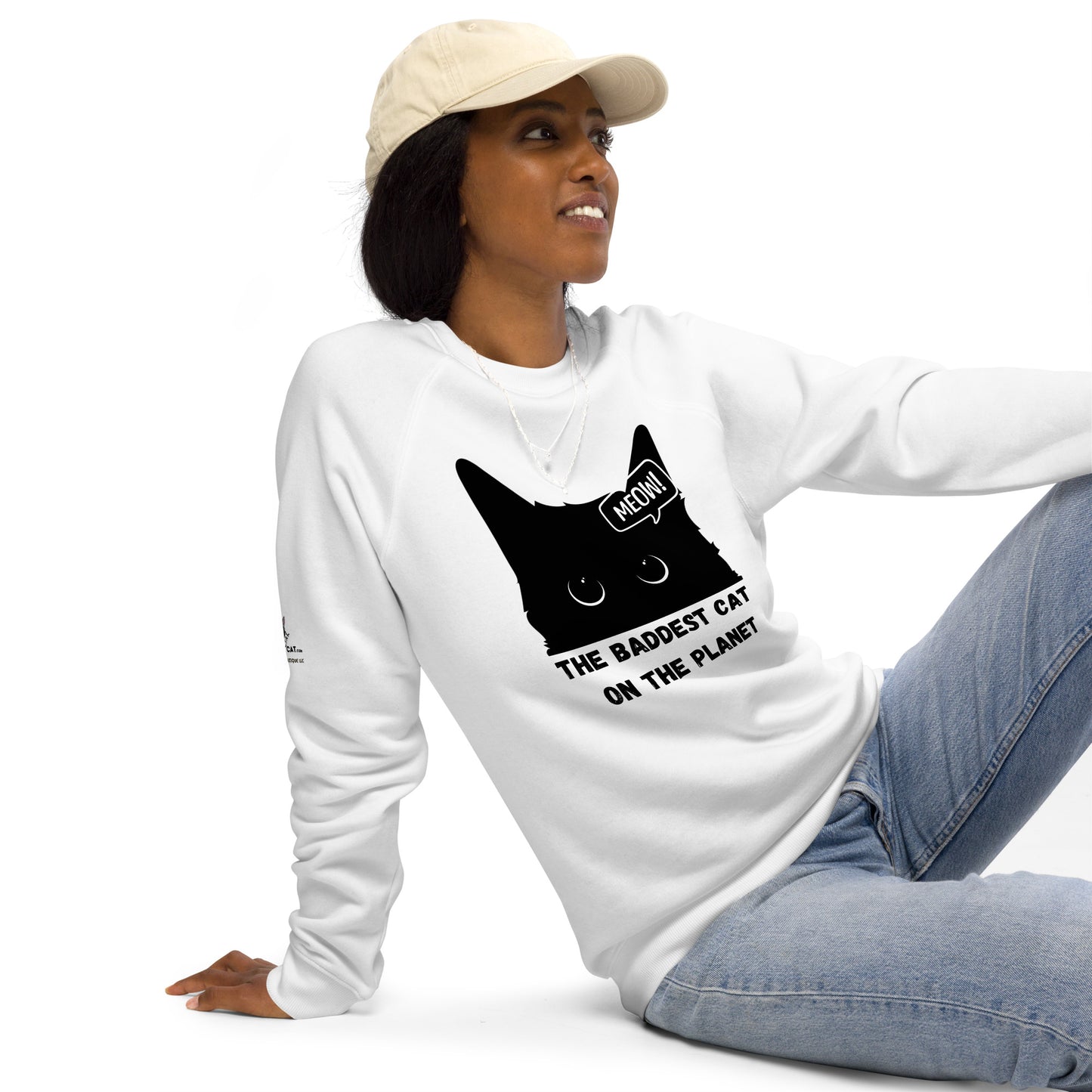 Baddest Cat Unisex Organic Plush Sweatshirt