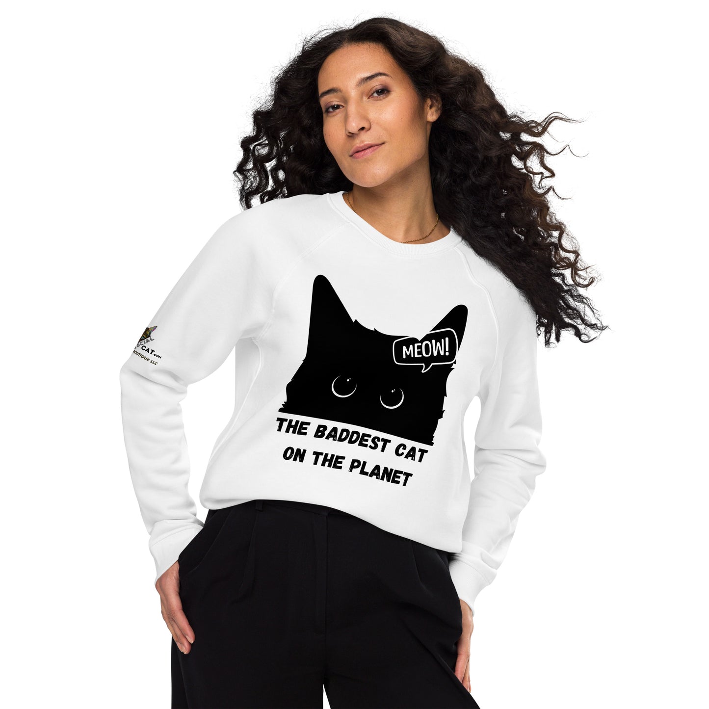 Baddest Cat Unisex Organic Plush Sweatshirt