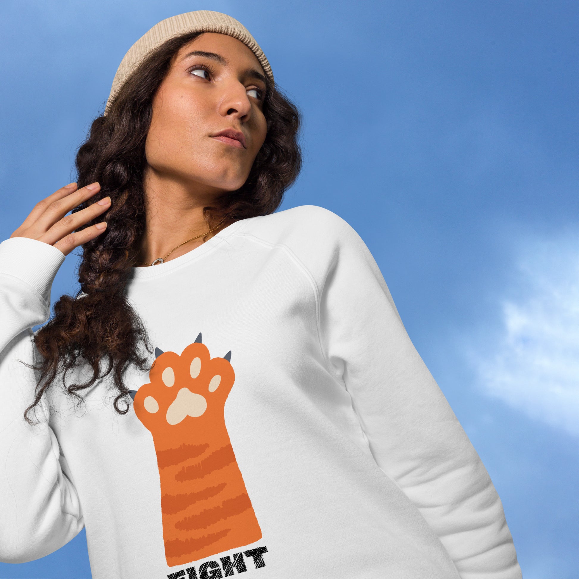 unisex-organic-raglan-sweatshirt-white-front-669f4045e03e2 trump fight