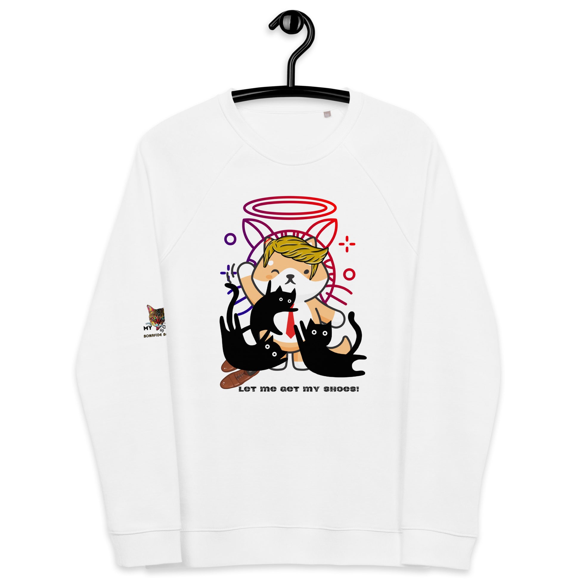 unisex-organic-raglan-sweatshirt-white-front-669f610ccad03 trump top dog