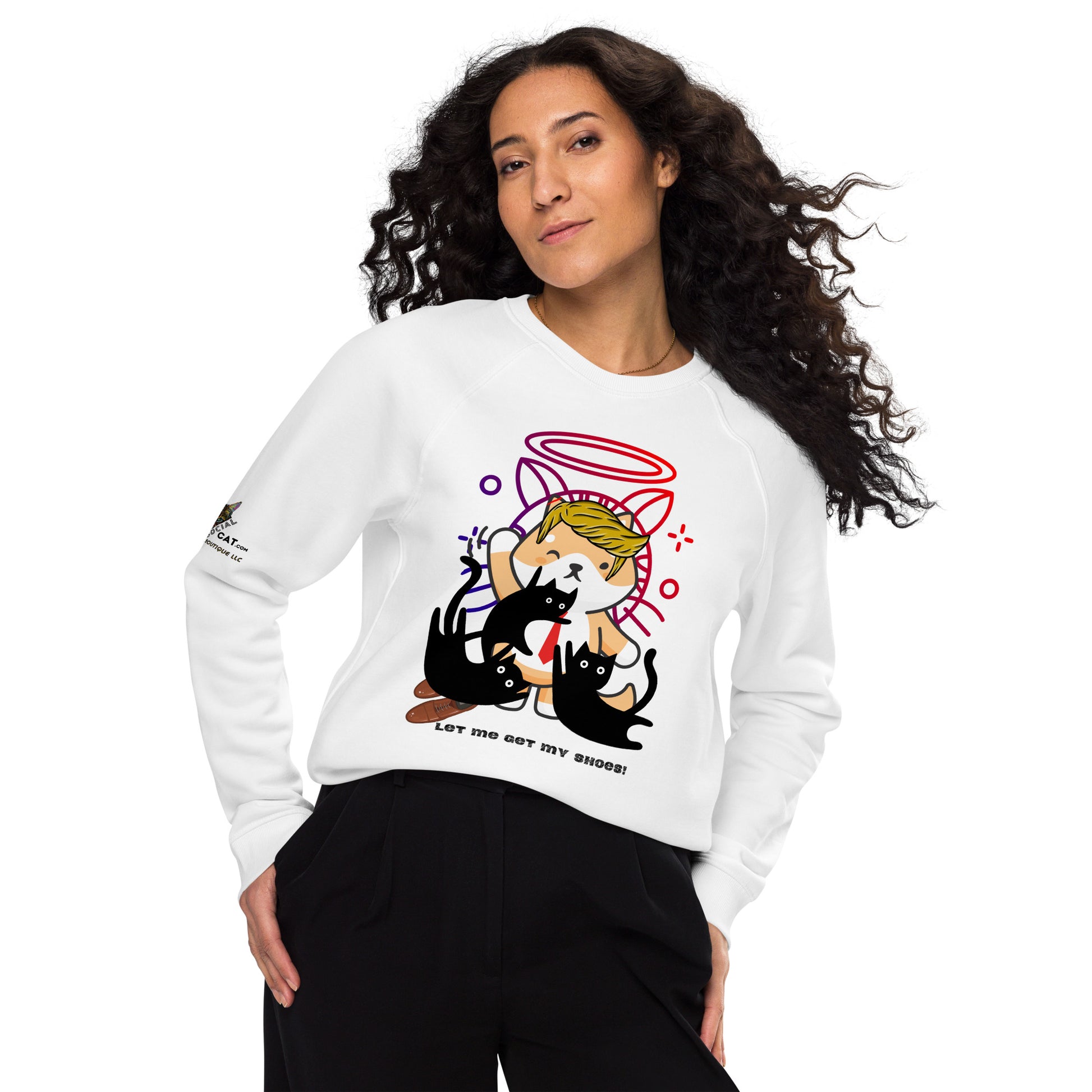 unisex-organic-raglan-sweatshirt-white-front-669f615cac441 trump top dog