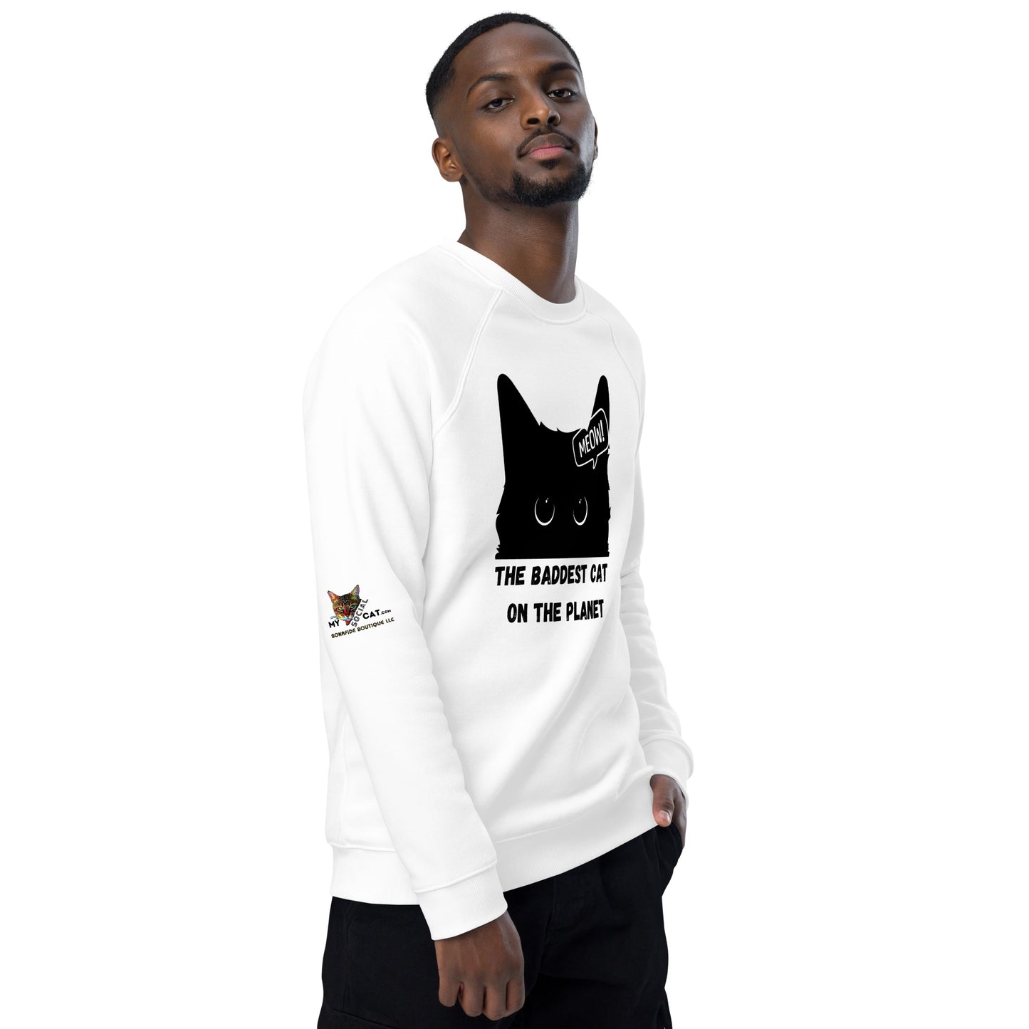 Baddest Cat Unisex Organic Plush Sweatshirt