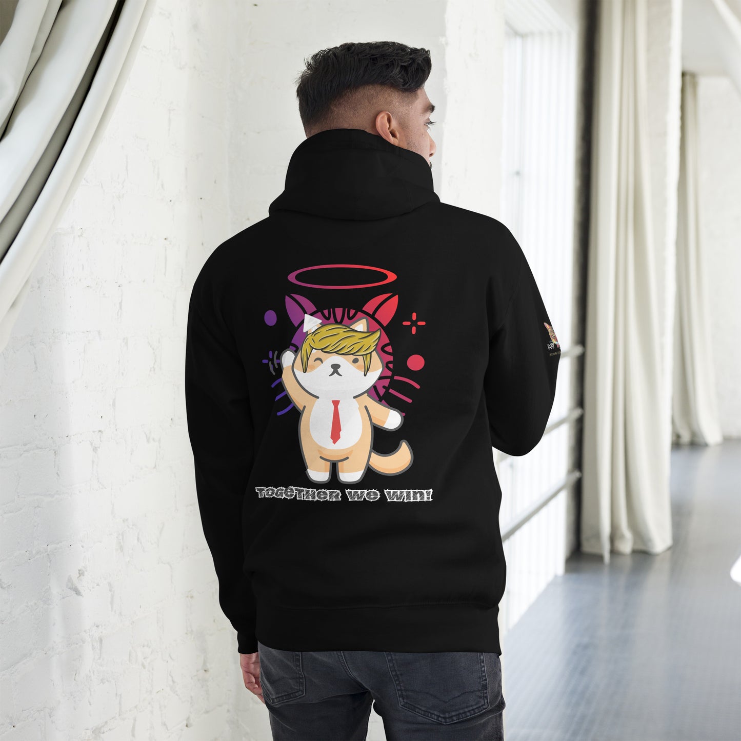 unisex-premium-hoodie-black-back-66a15bcd9cd8d trump together we win