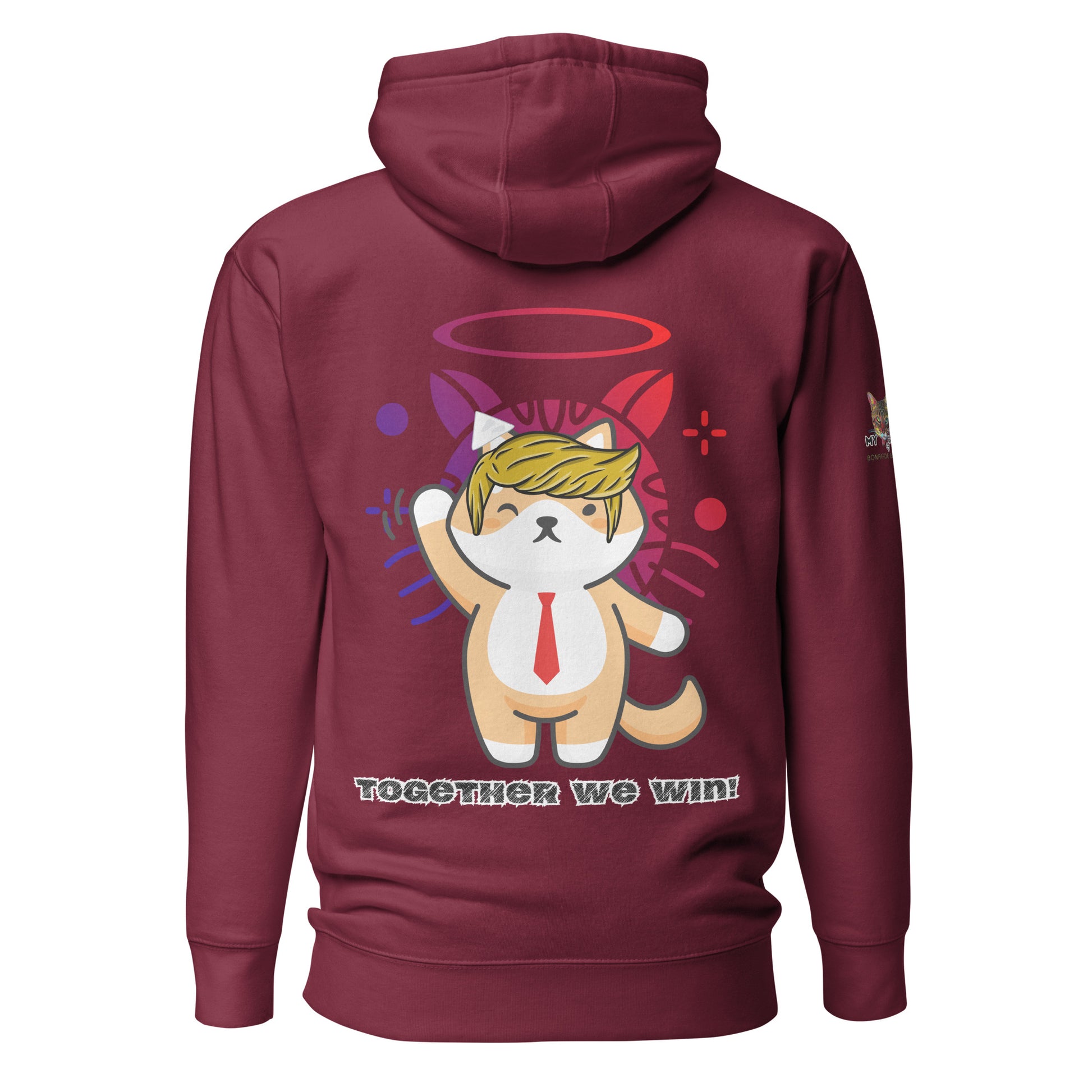 unisex-premium-hoodie-maroon-back-66a152c0291a5 trump together we win